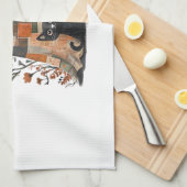 Linge De Cuisine Patchwork Halloween Fantôme et Chat, Rétro Épouvan (Quart Plié)