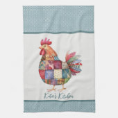 Linge De Cuisine Patchwork Hen et Pois bleus (Vertical)
