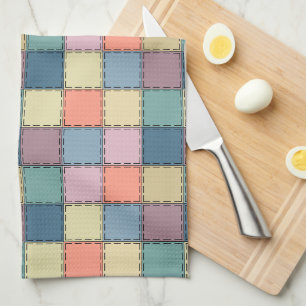 Linge De Cuisine Patchwork multicolore rétro rustique des années so