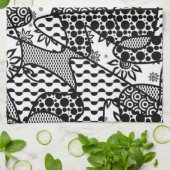Linge De Cuisine Patchwork noir et blanc 03 de motif (Plié)