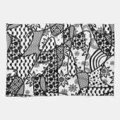 Linge De Cuisine Patchwork noir et blanc 03 de motif (Horizontal)