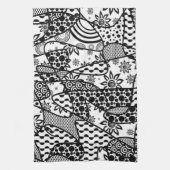 Linge De Cuisine Patchwork noir et blanc 03 de motif (Vertical)