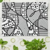 Linge De Cuisine Patchwork noir et blanc 04 de motif (Plié)