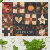 Linge De Cuisine Patchwork rustique | Art populaire Motif de courte (Plié)