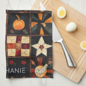 Linge De Cuisine Patchwork rustique | Art populaire Motif de courte (Quart Plié)