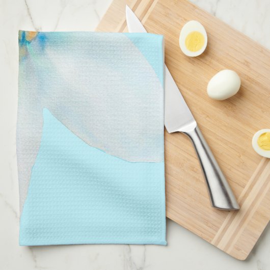 Linge De Cuisine Pâte de fleur d'aquarelle à fleurs blanches (Quart Plié)