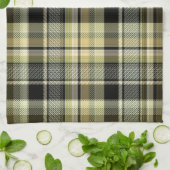 Linge De Cuisine Pâte de tartan jaune-brun. (Plié)