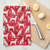 Linge De Cuisine Pâtes et os dalmatiens (Quart Plié)