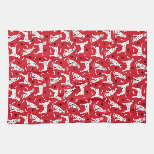 Linge De Cuisine Pâtes et os dalmatiens (Horizontal)