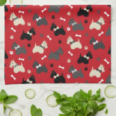 Linge De Cuisine Pâtes et os de Terrier écossais (Plié)