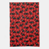 Linge De Cuisine Pâtes et os de Terrier écossais noir (Vertical)