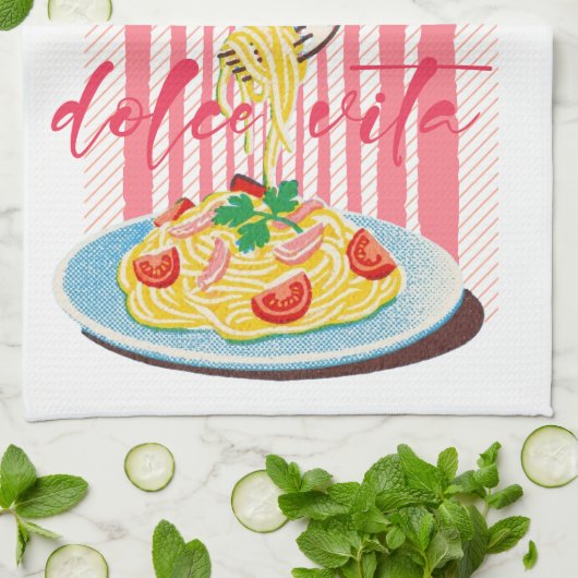 Linge De Cuisine Pâtes Spaghettis Italiennes  (Plié)
