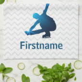 Linge De Cuisine Patinage artistique étoile bleue - patinage sur gl (Plié)