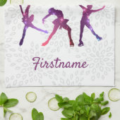 Linge De Cuisine Patinage artistique Étoile violette rose - serviet (Plié)