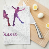 Linge De Cuisine Patinage artistique Étoile violette rose - serviet (Quart Plié)