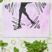 Linge De Cuisine Patinage en étoile Patinage Lame noire violette (Plié)