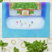 Linge De Cuisine Patinage Sur Glace Au Rockefeller Center (Plié)