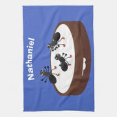 Linge De Cuisine Patinage sur glace de fourmis joyeuses sur dessin  (Vertical)