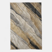 Linge De Cuisine Patinée bande noire et or (Vertical)