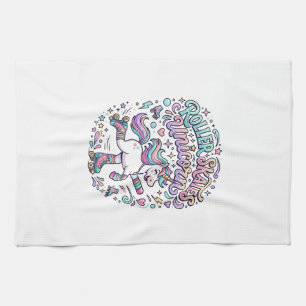 Linge De Cuisine Patins à roulettes Licorne Graphisme de style rétr