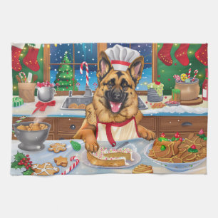 Linge De Cuisine Pâtisserie de Noël avec Berger Allemand : Noël Fes