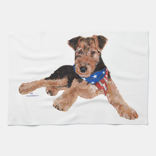 Linge De Cuisine Patriotic Terrier Puppy (Horizontal)
