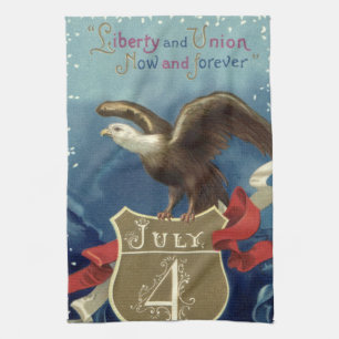 Linge De Cuisine Patriotique vintage 4 juillet, Aigle aux étoiles