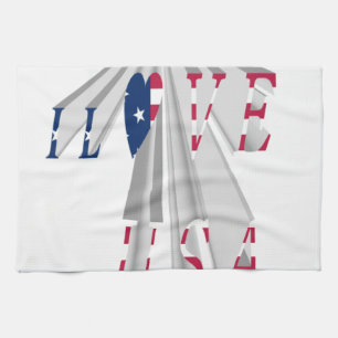 Linge De Cuisine Patriotisme effarant : I Love USA Perspective Art