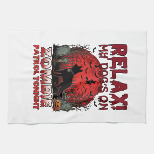 Linge De Cuisine Patrouille de zombies détendus ce soir Chien Hallo