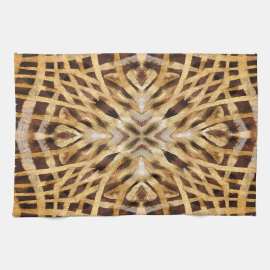 Linge De Cuisine Pattern Black and Yellow kaleidoscope (Horizontal)