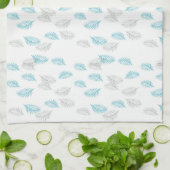 Linge De Cuisine Pattern Blue & Gray Leaves (Plié)