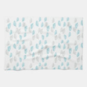 Linge De Cuisine Pattern Blue & Gray Leaves (Horizontal)