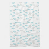 Linge De Cuisine Pattern Blue & Gray Leaves (Vertical)