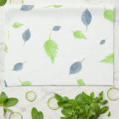 Linge De Cuisine Pattern Blue & Green Leaves (Plié)