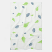 Linge De Cuisine Pattern Blue & Green Leaves (Vertical)
