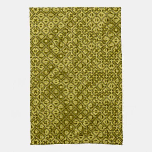 Linge De Cuisine Pattern de Medieval Yellow (Vertical)
