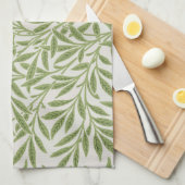 Linge De Cuisine Pattern of green leafy branches  (Quart Plié)