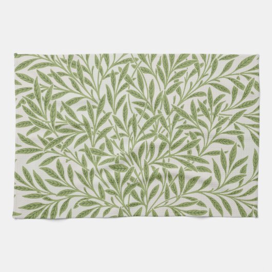 Linge De Cuisine Pattern of green leafy branches  (Horizontal)
