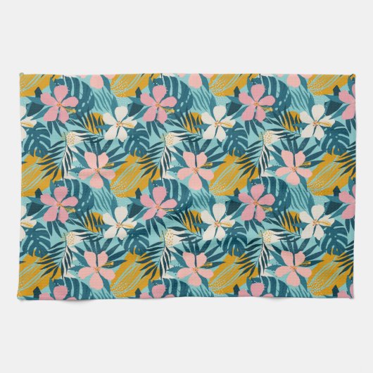 Linge De Cuisine Pattern tropical hibiscus (Horizontal)