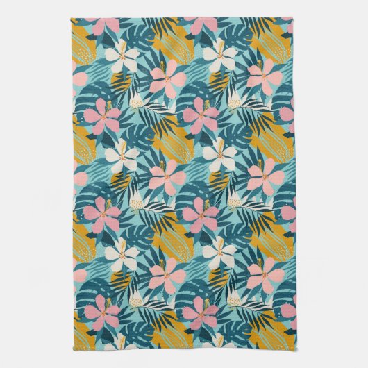 Linge De Cuisine Pattern tropical hibiscus (Vertical)