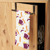 Linge De Cuisine Patterned design with purple cats, yellow fish 