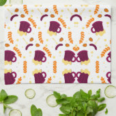 Linge De Cuisine Patterned design with purple cats, yellow fish  (Plié)