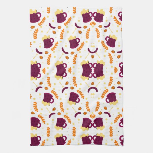 Linge De Cuisine Patterned design with purple cats, yellow fish  (Vertical)