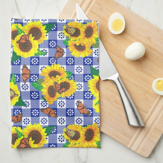 Linge De Cuisine Patters Blue Gingham (Quart Plié)