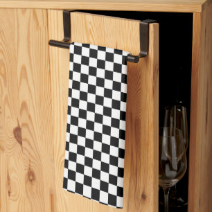 Linge De Cuisine Patters de Black and White Checker