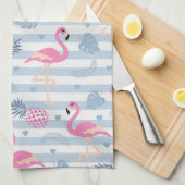 Linge De Cuisine Patters de Whimsical Flamingo et Pineapple (Quart Plié)