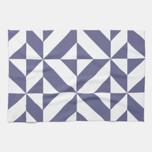Linge De Cuisine Patters Midnight Blue Geometric Deco Cube