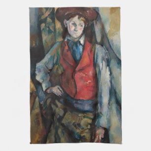 Linge De Cuisine Paul Cezanne - Garçon au gilet rouge