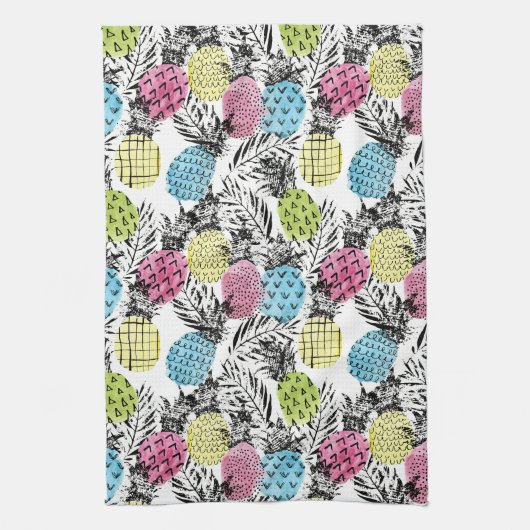 Linge De Cuisine Paumes de grunge d'ananas (Vertical)