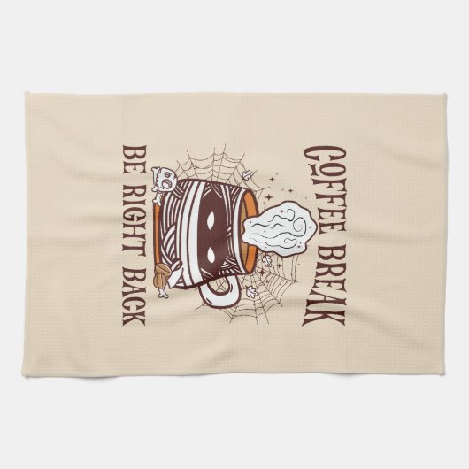 Linge De Cuisine Pause café - Thème Halloween (Horizontal)